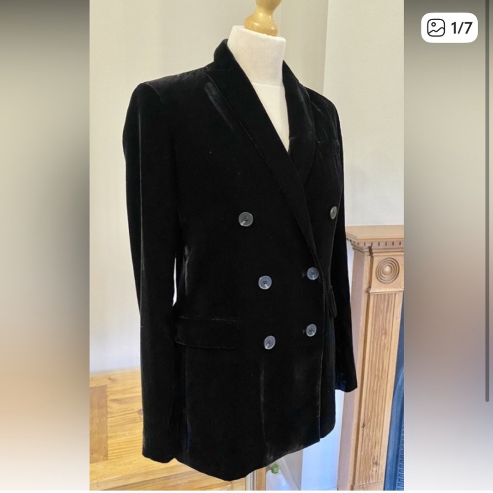 Zara double breasted velvet blazer